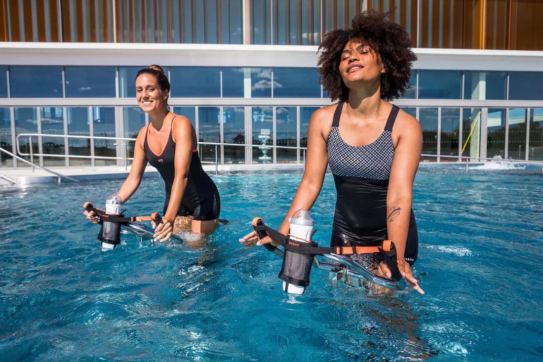 Maillot de bain 1 pièce shorty Aquagym-Aquabike femme Elea Bul noir gris
