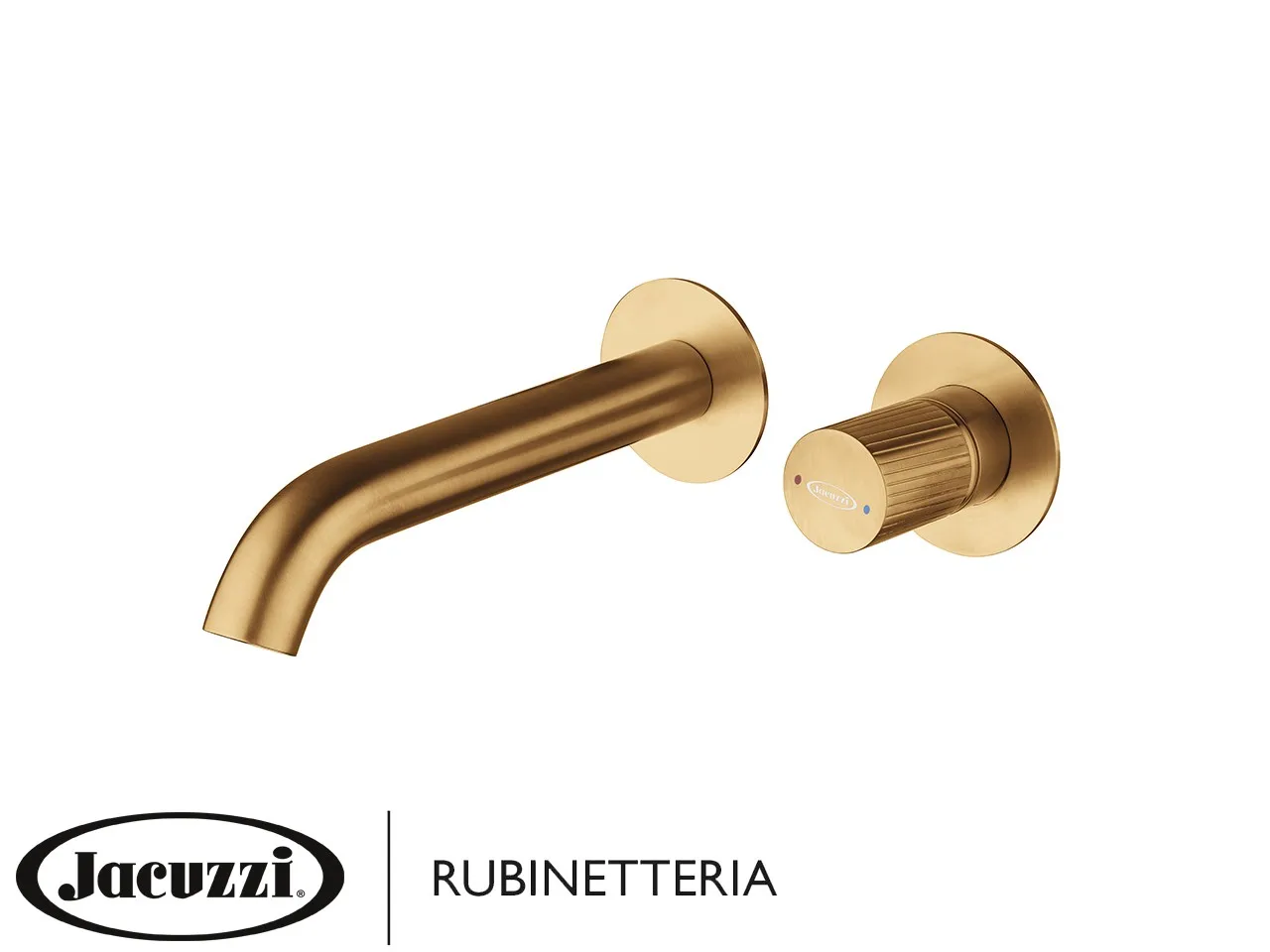 Mitigeur de lavabo mural Jacuzzi® Giulia en acier inox laiton brossé 