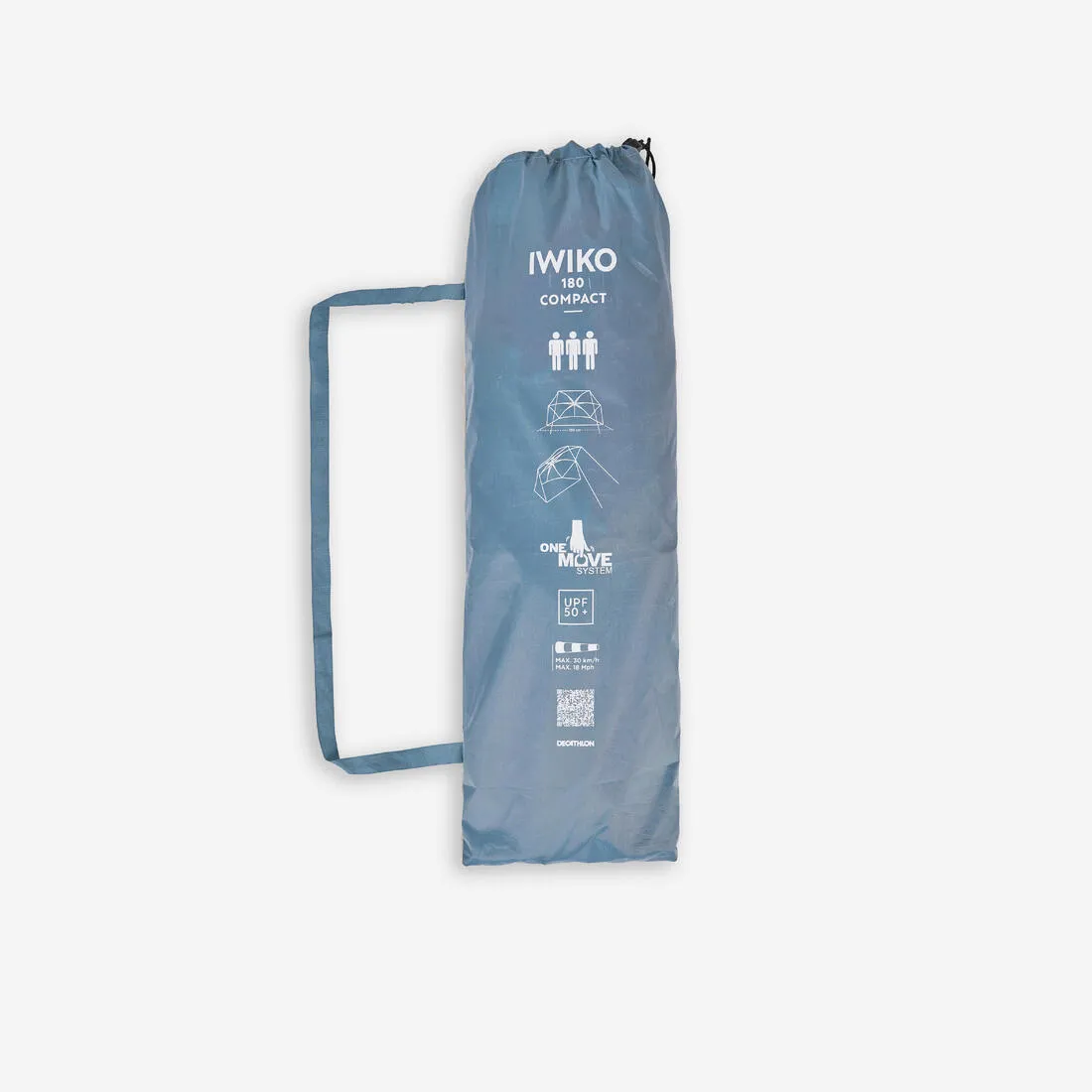 Tente de plage compacte 3 places UPF 50+ diamètre 180cm - Iwiko gris beige