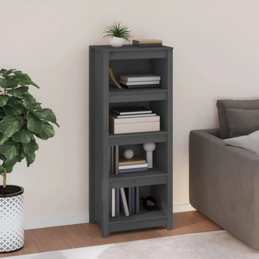 vidaXL Bibliothèque Gris 50x35x125,5 cm Bois de pin massif | vidaxl-fr