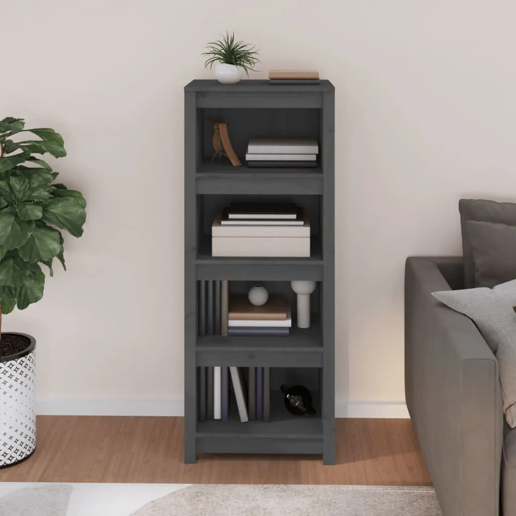 vidaXL Bibliothèque Gris 50x35x125,5 cm Bois de pin massif | vidaxl-fr