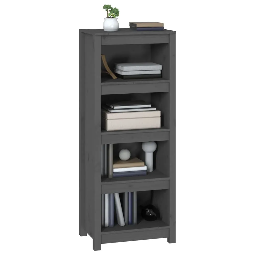vidaXL Bibliothèque Gris 50x35x125,5 cm Bois de pin massif | vidaxl-fr
