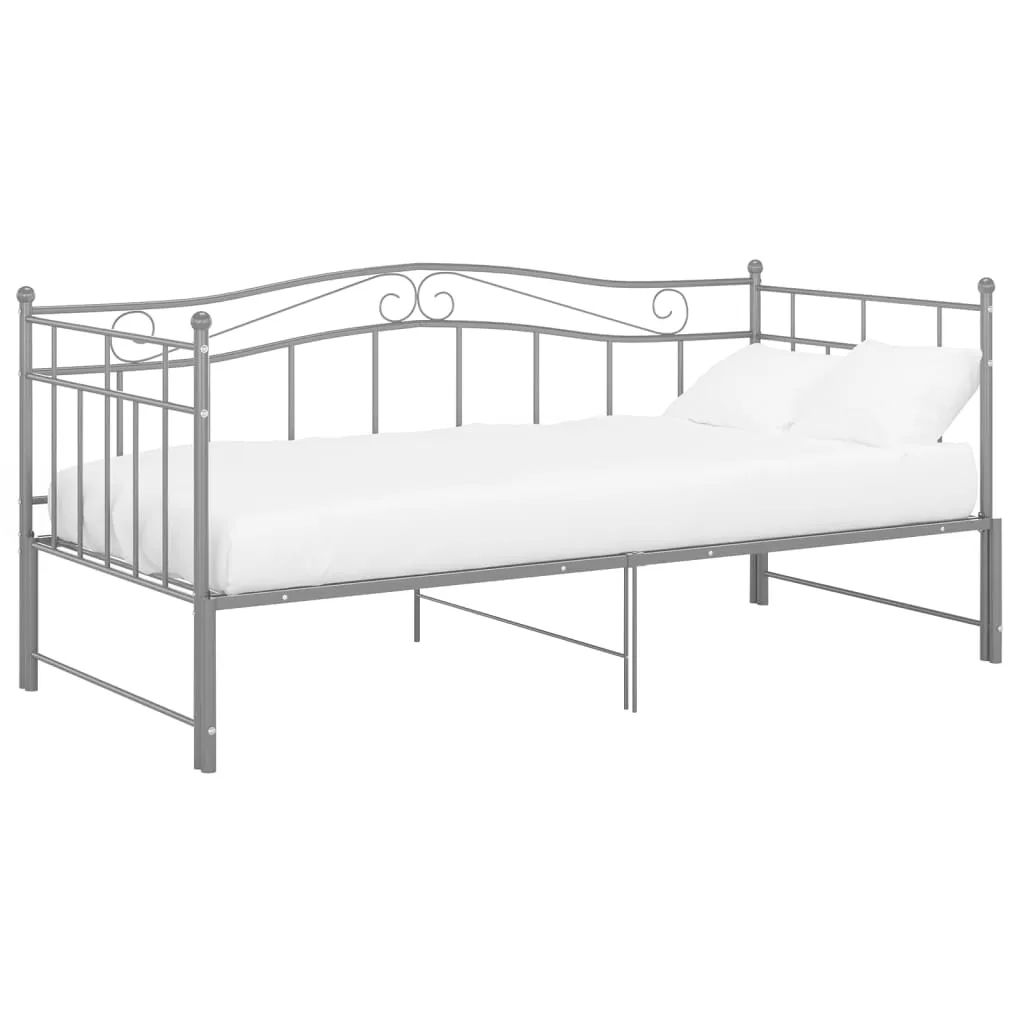 vidaXL Cadre de canapé-lit extensible Gris Métal 90x200 cm | vidaxl-fr