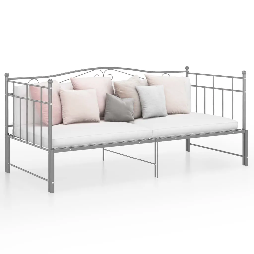 vidaXL Cadre de canapé-lit extensible Gris Métal 90x200 cm | vidaxl-fr
