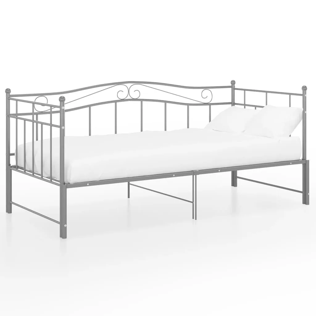 vidaXL Cadre de canapé-lit extensible Gris Métal 90x200 cm | vidaxl-fr