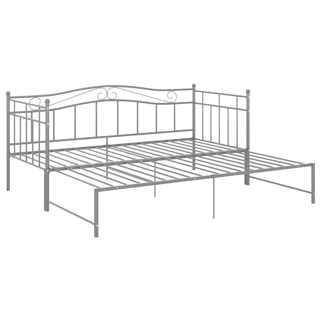 vidaXL Cadre de canapé-lit extensible Gris Métal 90x200 cm | vidaxl-fr