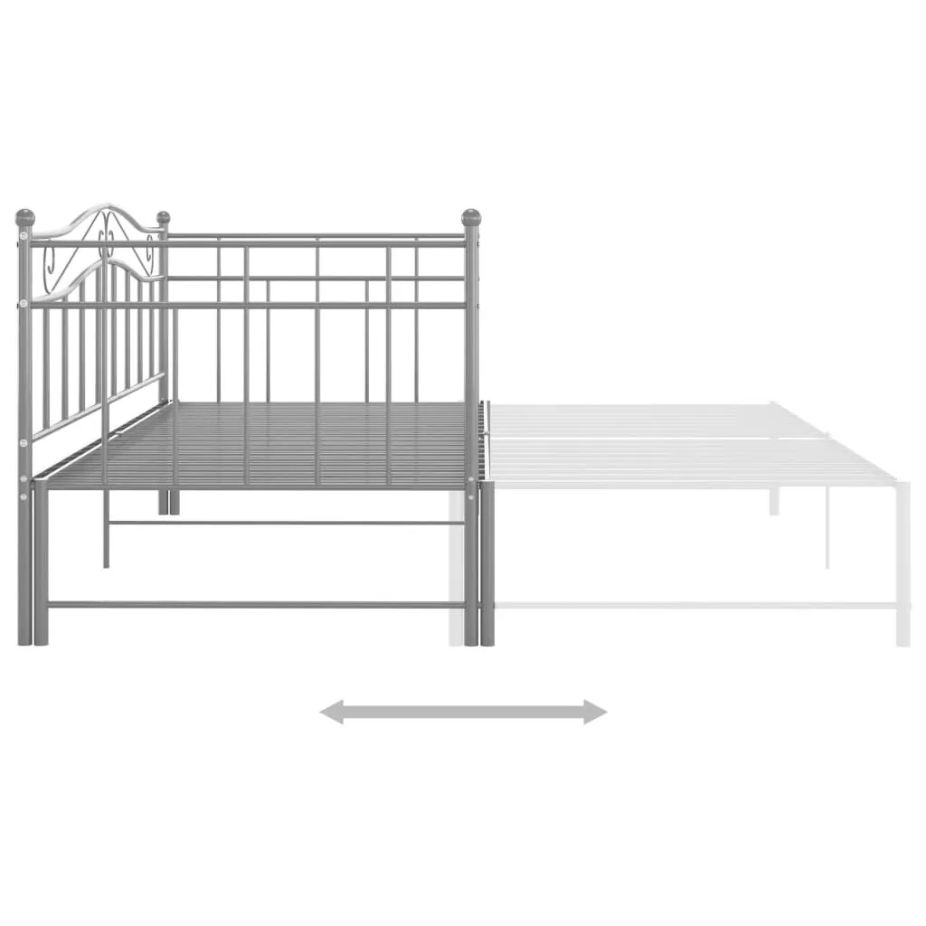 vidaXL Cadre de canapé-lit extensible Gris Métal 90x200 cm | vidaxl-fr