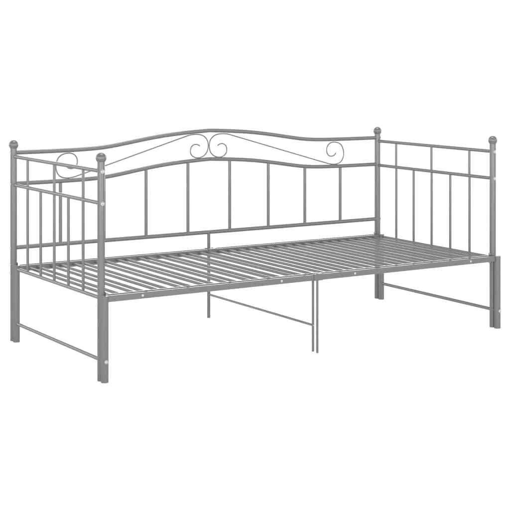 vidaXL Cadre de canapé-lit extensible Gris Métal 90x200 cm | vidaxl-fr