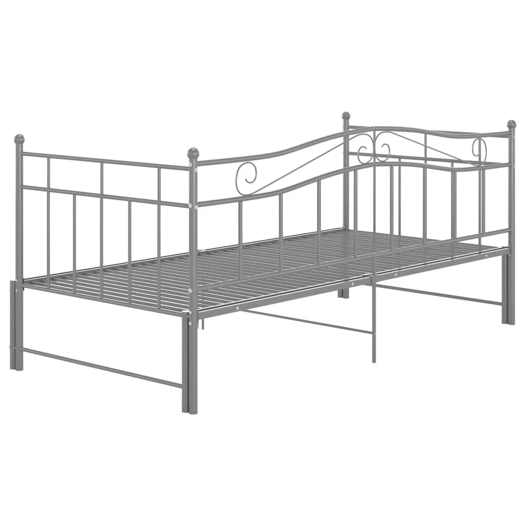 vidaXL Cadre de canapé-lit extensible Gris Métal 90x200 cm | vidaxl-fr