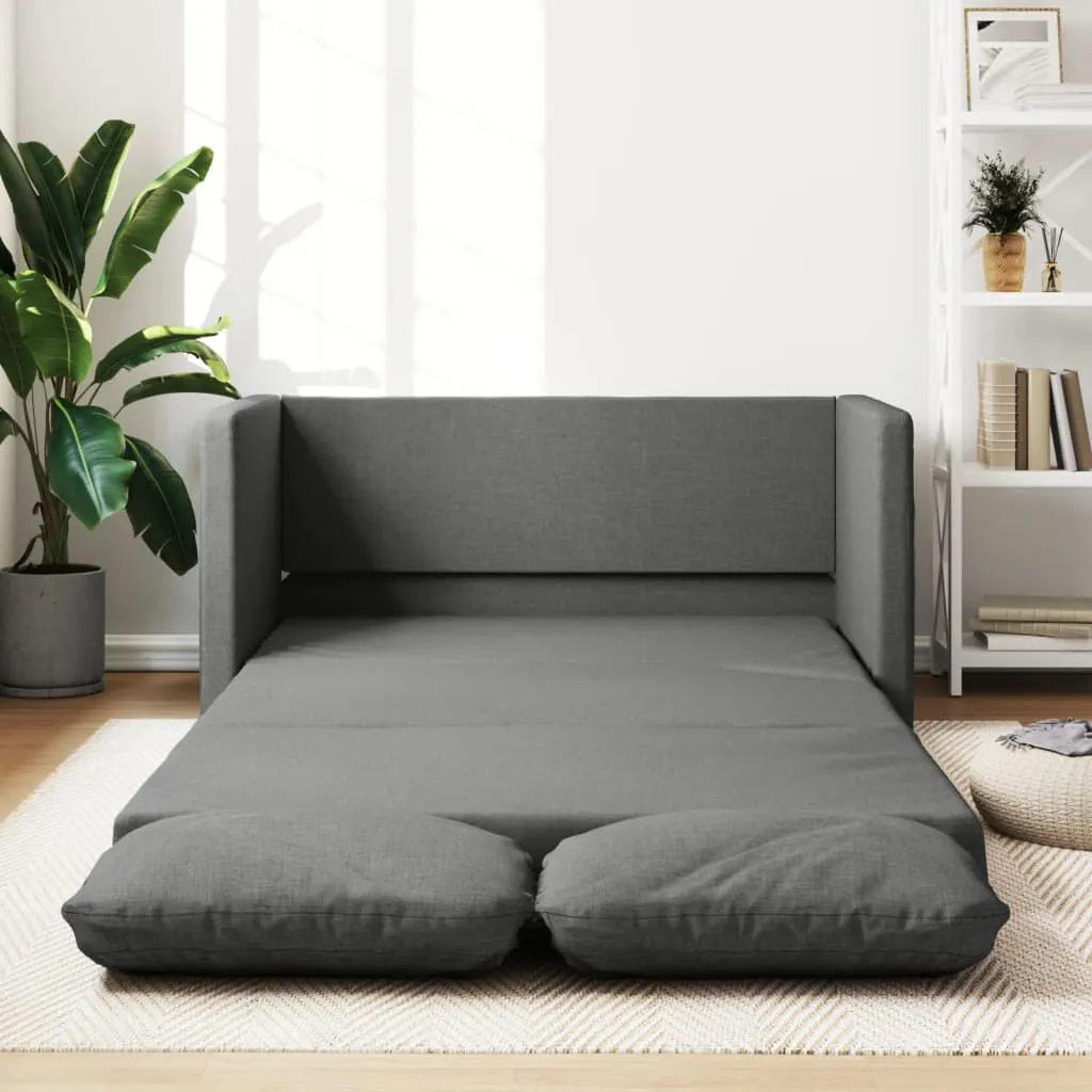 vidaXL Canapé-lit 2 en 1 gris foncé 112x174x55 cm tissu | vidaxl-fr