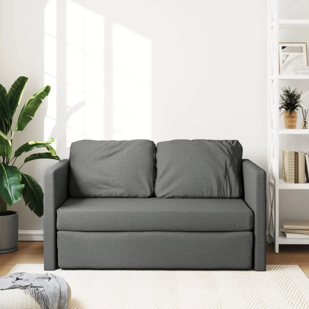 vidaXL Canapé-lit 2 en 1 gris foncé 112x174x55 cm tissu | vidaxl-fr
