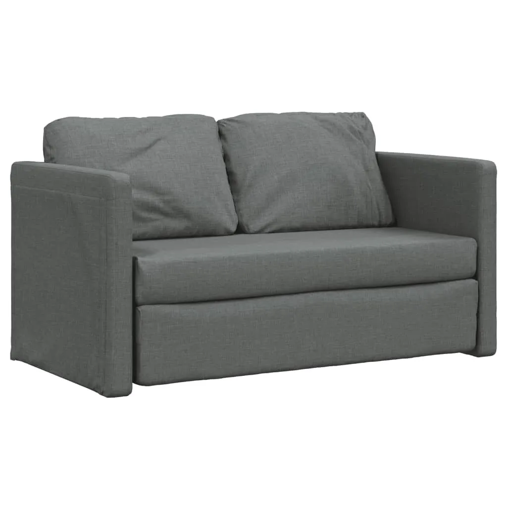 vidaXL Canapé-lit 2 en 1 gris foncé 112x174x55 cm tissu | vidaxl-fr