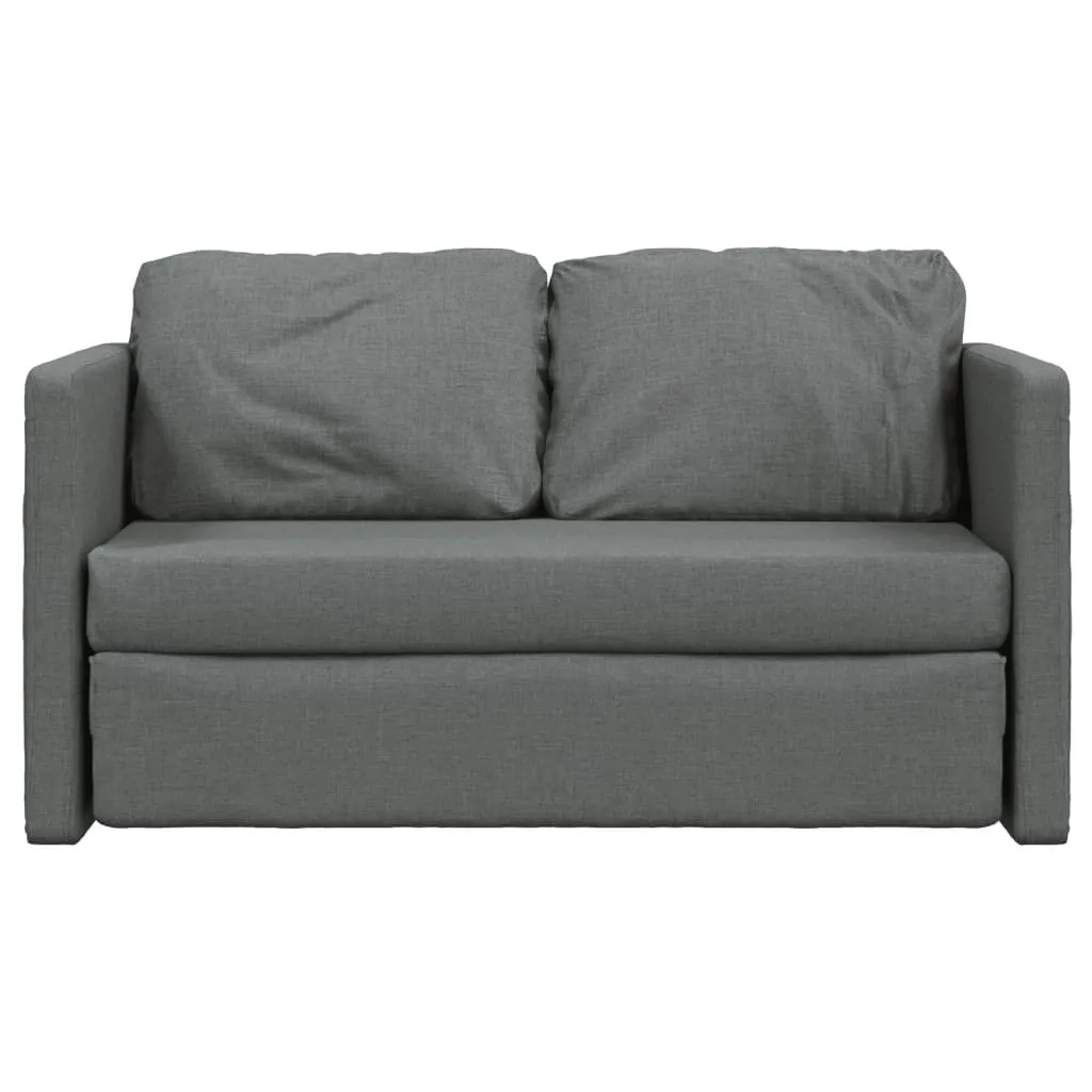 vidaXL Canapé-lit 2 en 1 gris foncé 112x174x55 cm tissu | vidaxl-fr