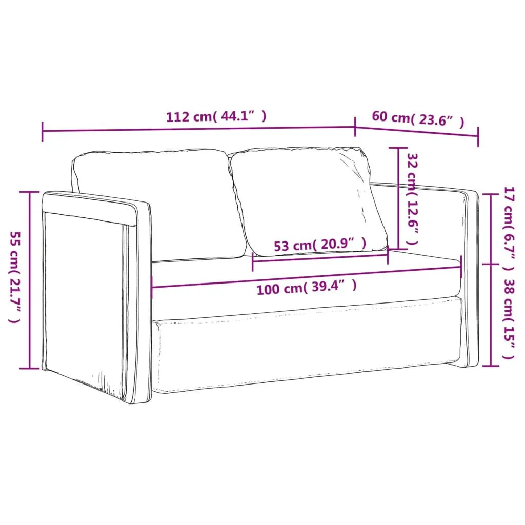 vidaXL Canapé-lit 2 en 1 gris foncé 112x174x55 cm tissu | vidaxl-fr