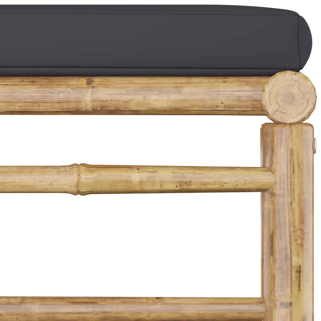 vidaXL Salon de jardin 5 pcs avec coussins gris foncé Bambou | vidaxl-fr